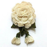 WHITE ROSE Hand Crocheted Brooch - Flower Pin- Unique Turkish Lace - Brooches Jewelry - Fabric Flower Brooch