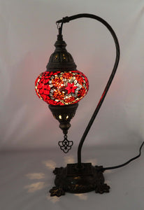 Handcrafted Mosaic Tiffany Curves/ Swan Table Lamp  001