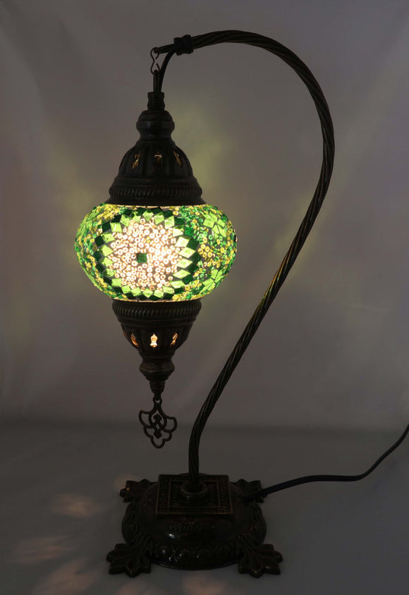Handcrafted Mosaic Tiffany Curves/ Swan Table Lamp  030