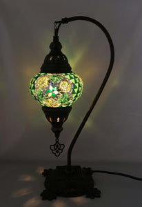 Handcrafted Mosaic Tiffany Curves/ Swan Table Lamp  032