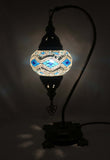 Handcrafted Mosaic Tiffany Curves/ Swan Table Lamp  046