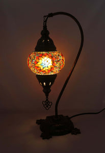 Handcrafted Mosaic Tiffany Curves/ Swan Table Lamp  050
