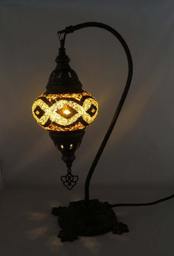 Handcrafted Mosaic Tiffany Curves/ Swan Table Lamp  007