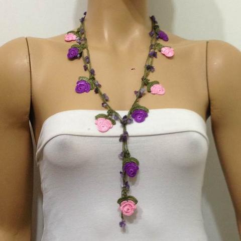 Pink and Purple Rose with Amethyst Stones