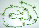 White Rose with Green Jade Stone