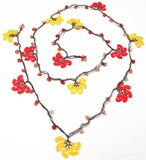 Pomegranate Yellow Crochet Necklace