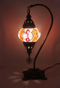 Handcrafted Mosaic Tiffany Curves/ Swan Table Lamp  075