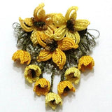 YELLOW Hand Crochet Brooch - Flower Pin- Gift for Mom - Gift for Mother - Gift for Her - Unique Lace Brooches Jewelry - Fabric Flower Brooch