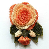 Orange Hand Crocheted Brooch - Flower Pin- Unique Turkish Lace - Brooches Jewelry - Fabric Flower Brooch