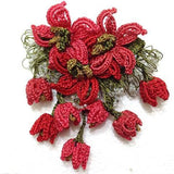 RED Hand Crochet Brooch - Flower Pin- Gift for Mom - Gift for Mother - Gift for Her - Unique Lace Brooches Jewelry - Fabric Flower Brooch
