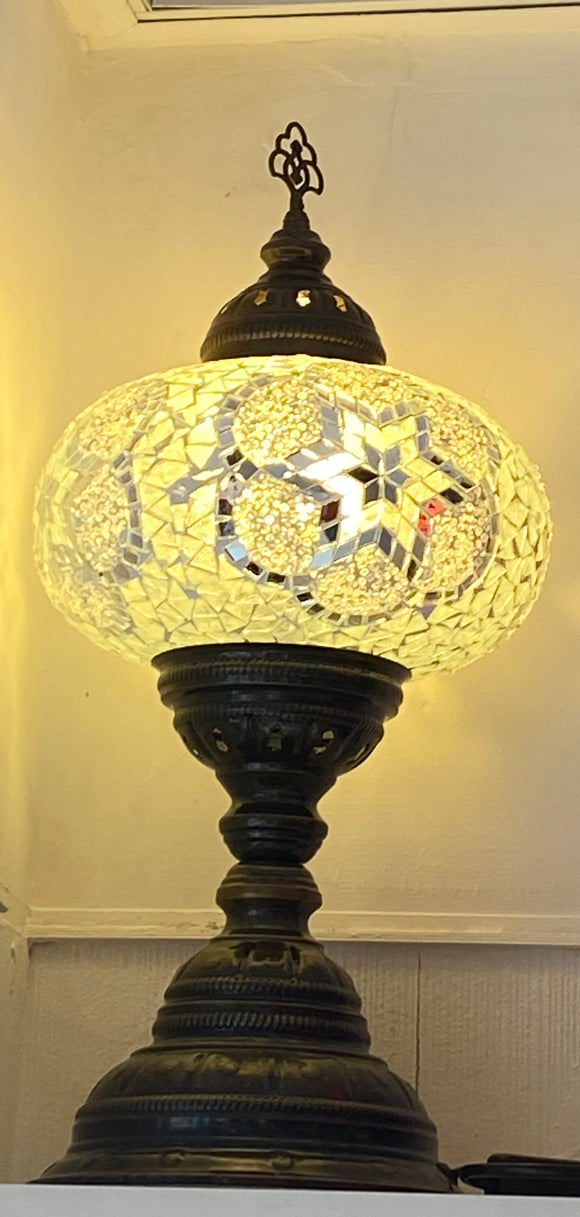 Mosaic Tiffany Table Lamps No 5 White Glass